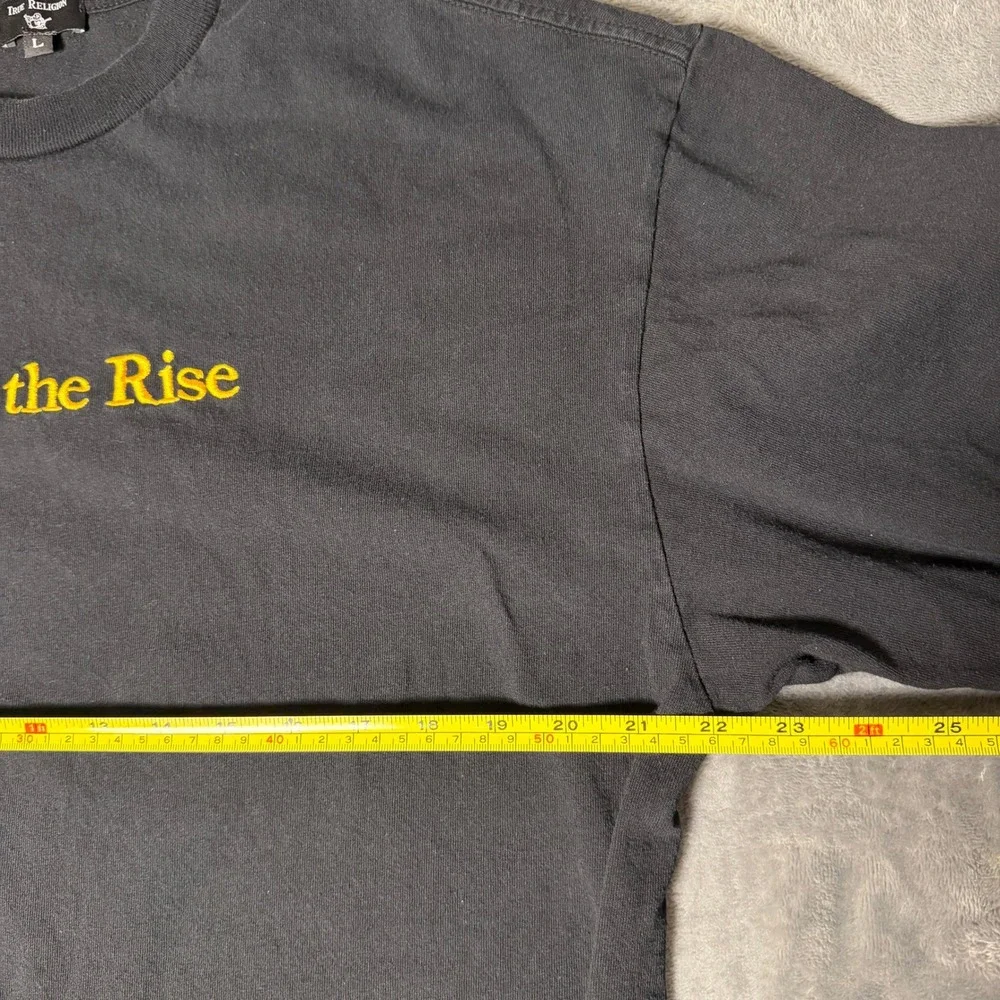 True Religion‎ SZ Mens Large Im On The Rise Long Sleeve Graphic T-Shirt Black